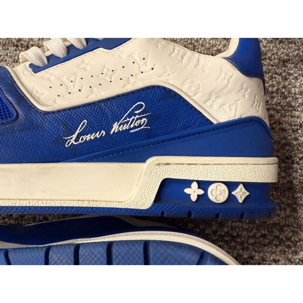 Louis Vuitton Mens Blue & White #54 Sneakers Size 8.5 - Picture 5 of 9